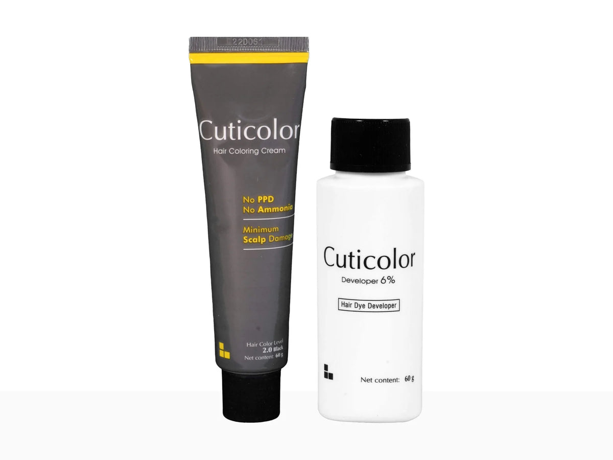 Cuticolor Hair Coloring Cream Black 2.0